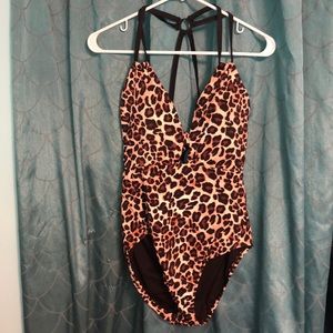 Leopard Print one piece swimsuit